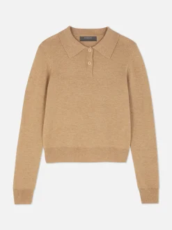 Collared Long Sleeve Knit Top