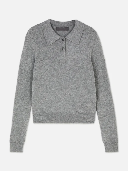 Collared Long Sleeve Knit Top