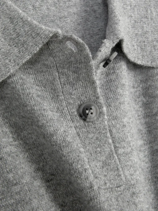 Collared Long Sleeve Knit Top