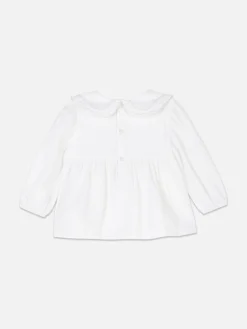 Collared Shirred Blouse