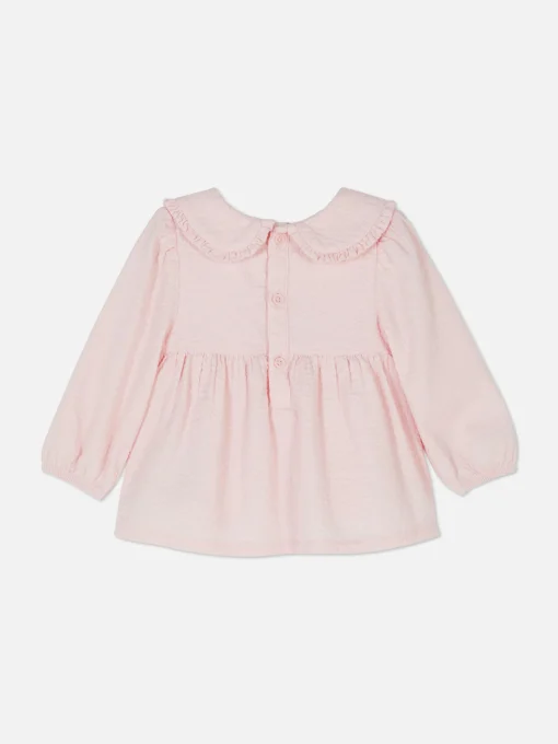 Collared Shirred Blouse