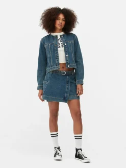 Collarless Denim Jacket