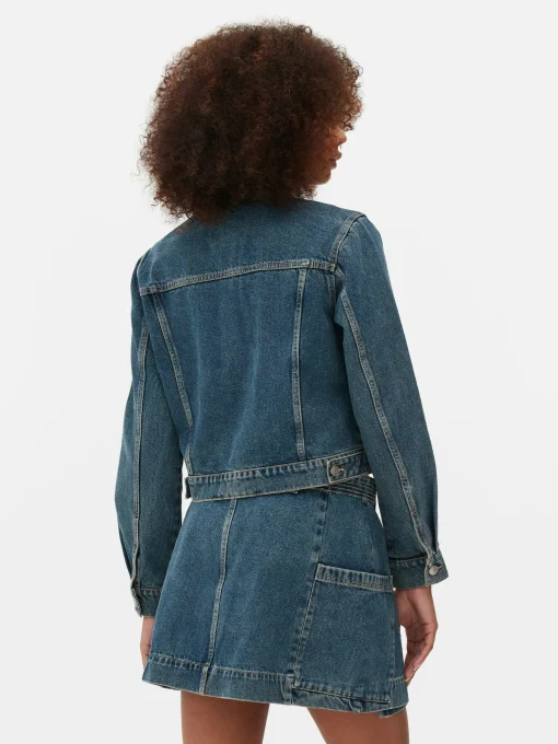 Collarless Denim Jacket