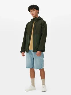 Color Block Multi Pocket Raincoat