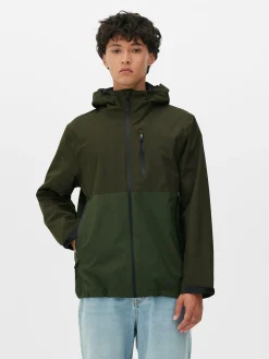 Color Block Multi Pocket Raincoat