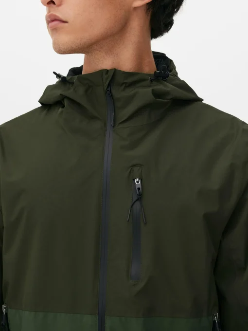 Color Block Multi Pocket Raincoat