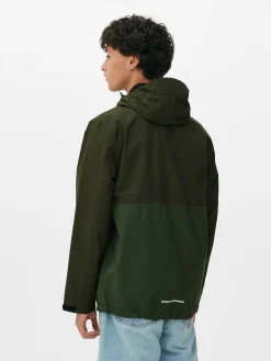 Color Block Multi Pocket Raincoat