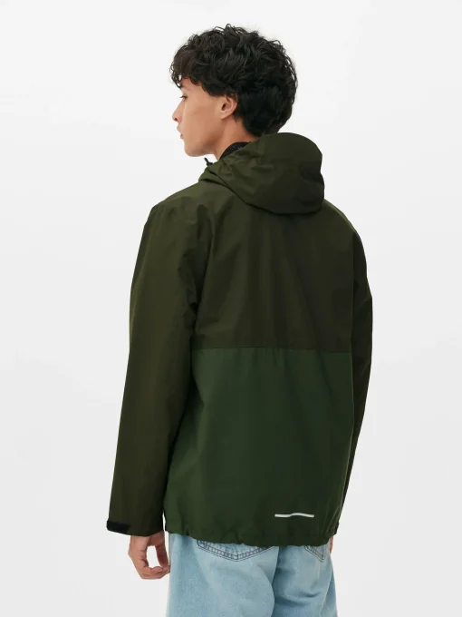 Color Block Multi Pocket Raincoat