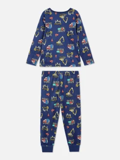 Construction Velour Long Pajamas