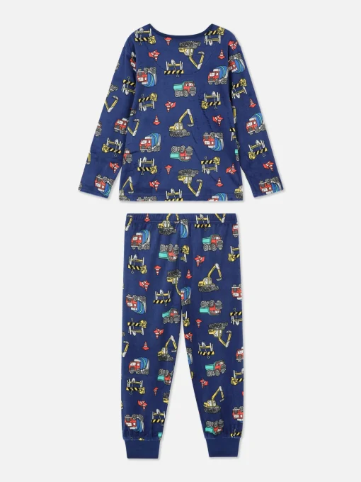 Construction Velour Long Pajamas