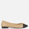 Contrast Cap Toe Ballet Flats