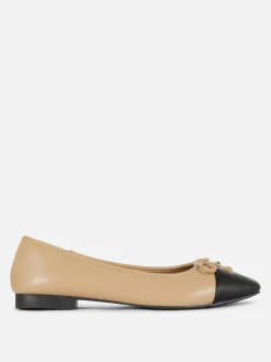 Contrast Cap Toe Ballet Flats