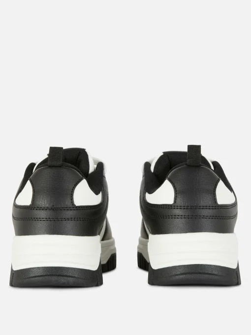 Contrast Panel Lace-Up Sneakers
