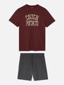 Couch Potato T-Shirt And Shorts Pajamas