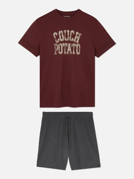 Couch Potato T-Shirt And Shorts Pajamas