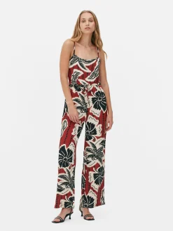 Crepe Texture Tie Jumpsuit
