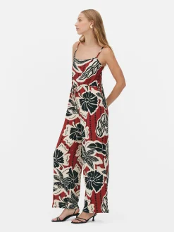 Crepe Texture Tie Jumpsuit