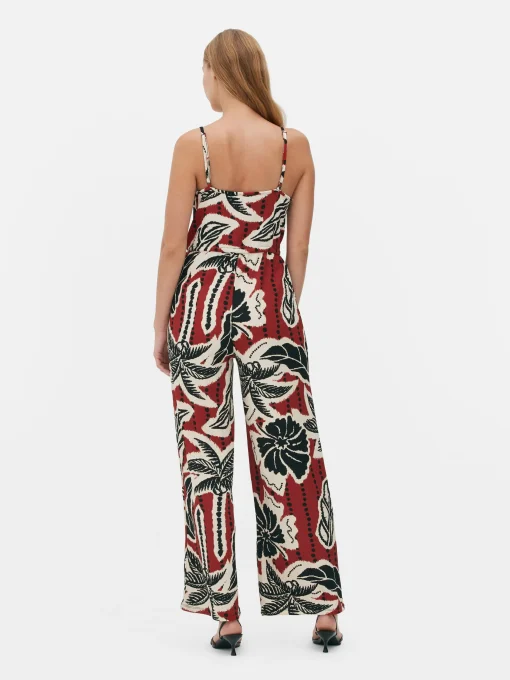 Crepe Texture Tie Jumpsuit