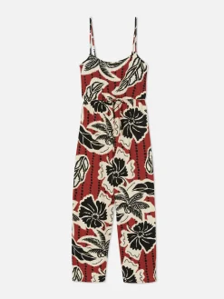 Crepe Texture Tie Jumpsuit