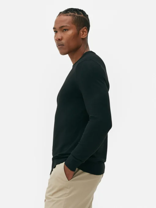 Crew Neck Fine Knit Sweater