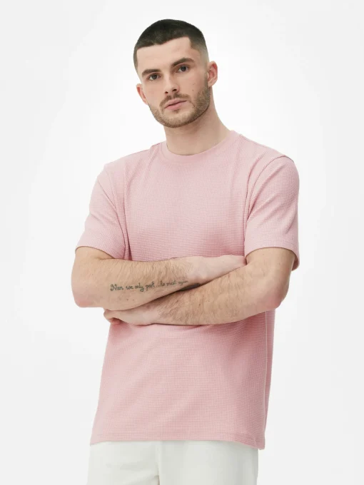 Crew Neck Waffle T-Shirt