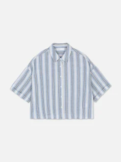Cropped Boxy Short Sleeve Shirt
