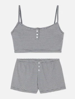 Cropped Cami And Shorts Pajama Set