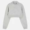 Cropped Funnel Neck Sweatshirt