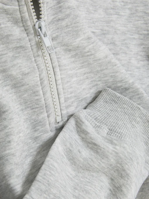 Cropped Funnel Neck Sweatshirt
