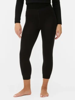 Cropped Velvet Plush Lined Leggings