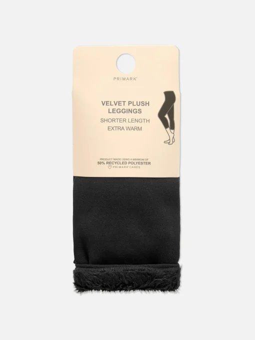 Cropped Velvet Plush Lined Leggings