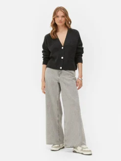 Cropped V-Neck Cardigan