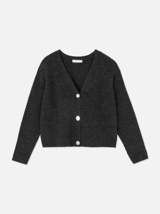 Cropped V-Neck Cardigan
