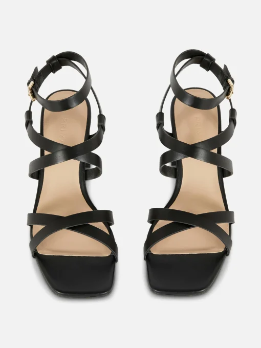Cross Strap Block Heel Sandals