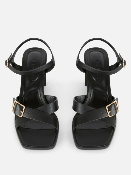 Cross Strap Heeled Sandals