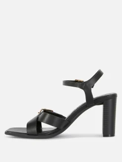 Cross Strap Heeled Sandals