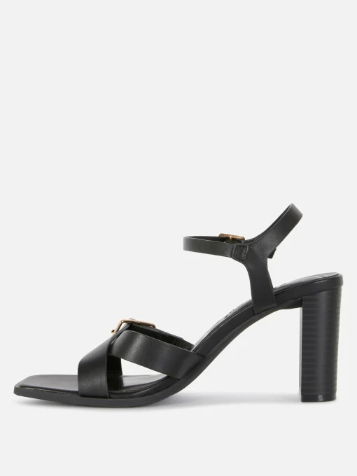 Cross Strap Heeled Sandals