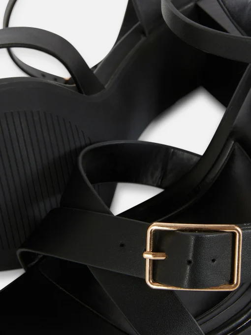 Cross Strap Heeled Sandals