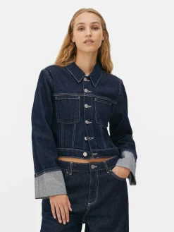 Cuffed Paneled Denim Jacket