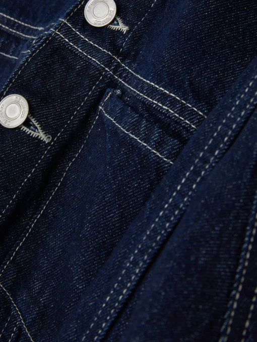 Cuffed Paneled Denim Jacket