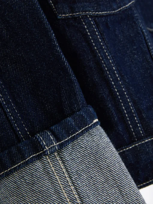 Cuffed Paneled Denim Jacket