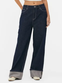 Cuffed Wide Leg Jeans