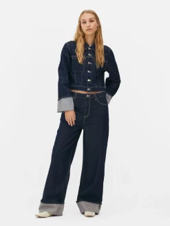 Cuffed Wide Leg Jeans