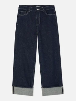 Cuffed Wide Leg Jeans