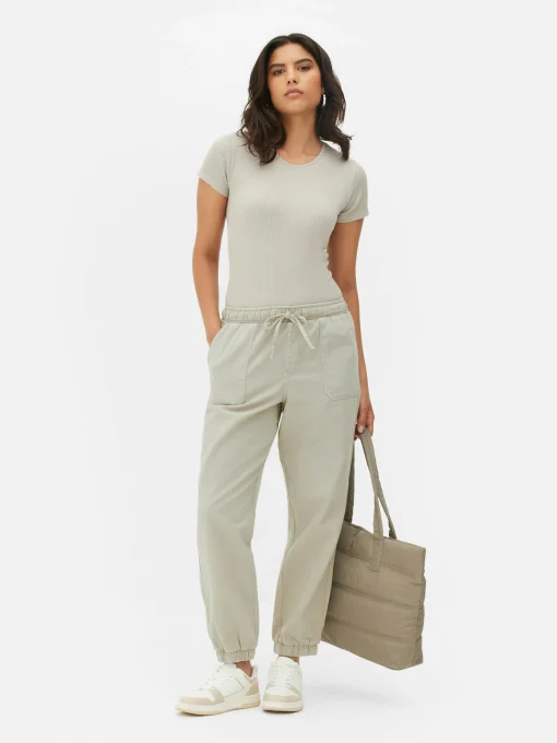 Denim Drawstring Joggers