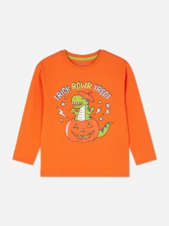 Dinosaur Print Long Sleeve Halloween T-Shirt
