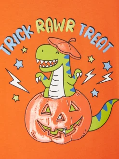 Dinosaur Print Long Sleeve Halloween T-Shirt