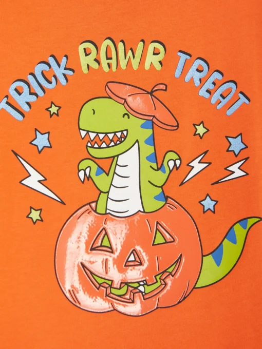 Dinosaur Print Long Sleeve Halloween T-Shirt