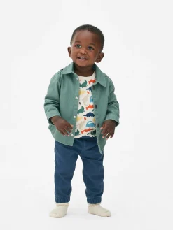 Dinosaur T-Shirt, Chinos And Shacket Set