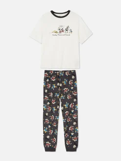 Disney Character Print Jersey Pajamas
